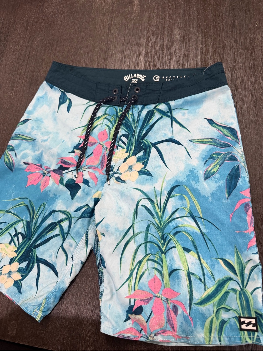 Billabong Blue Floral Print Men's Hybrid Shorts